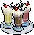 Teller mit Milchshakes