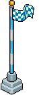 Blaue Rennfahne