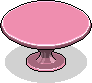 Runde Tafel in rosa