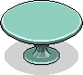 Runde Tafel in türkis