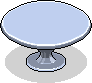 Hellblaue runde Tafel