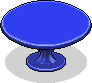 Blaue runde Tafel