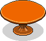 Orangene runde Tafel
